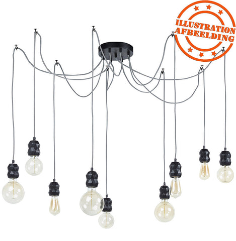 Modern pendant lamp in the shape of a spider 'RAINY' with 9 lamp bases