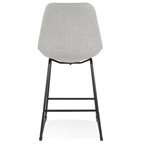 Mid-height stool 'RIGO MINI' in gray fabric with black metal legs