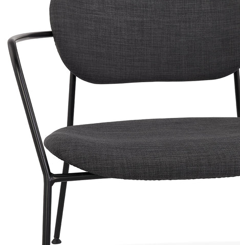 Design fauteuil 'RIKA' in donkergrijze stof