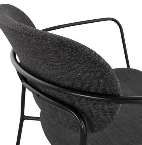 Design fauteuil 'RIKA' in donkergrijze stof