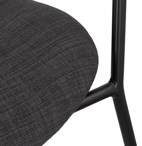 Design fauteuil 'RIKA' in donkergrijze stof