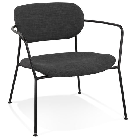 Design fauteuil 'RIKA' in donkergrijze stof