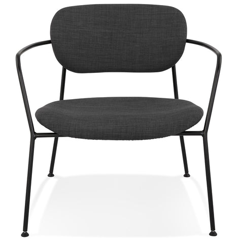 Design fauteuil 'RIKA' in donkergrijze stof