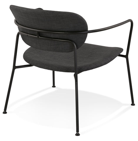 Design fauteuil 'RIKA' in donkergrijze stof