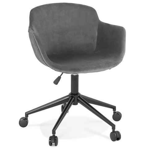 'ROLLING' gray velvet office chair on castors