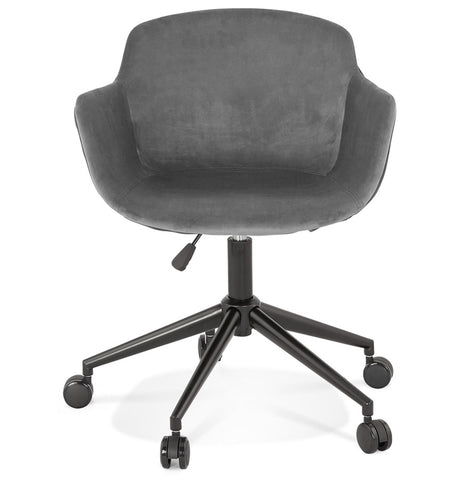 'ROLLING' gray velvet office chair on castors