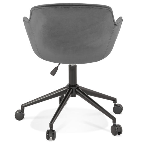 'ROLLING' gray velvet office chair on castors