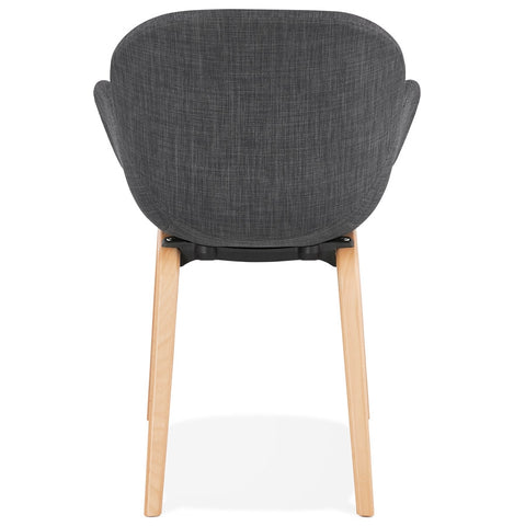 Design stoel met armleuningen 'SAMY' in grijze stof Scandinavische stijl