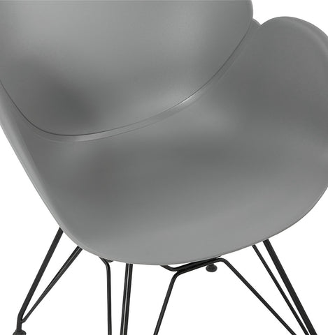 Design chair 'SATELIT' gray industrial style with black metal feet