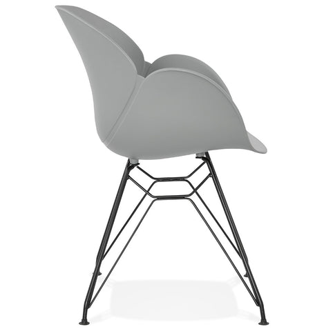 Design chair 'SATELIT' gray industrial style with black metal feet