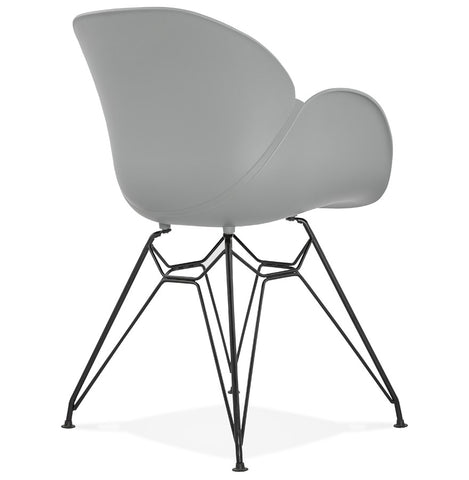 Design chair 'SATELIT' gray industrial style with black metal feet