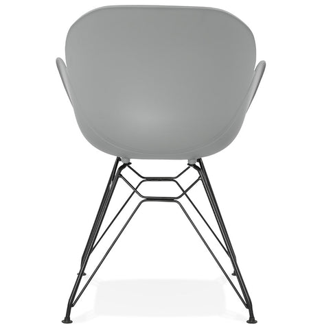 Design chair 'SATELIT' gray industrial style with black metal feet