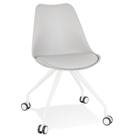 Gray office chair on wheels 'SKIN' with metal frame