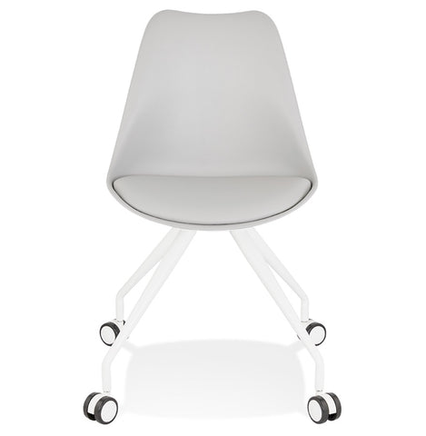 Gray office chair on wheels 'SKIN' with metal frame