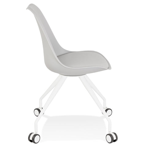 Gray office chair on wheels 'SKIN' with metal frame