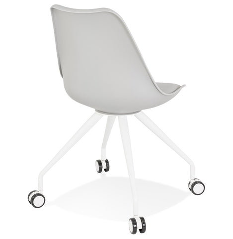 Gray office chair on wheels 'SKIN' with metal frame