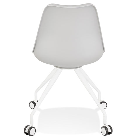 Gray office chair on wheels 'SKIN' with metal frame