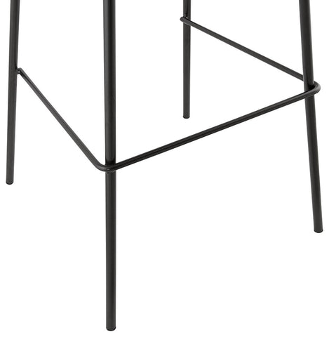 Bar stool 'SPARK' in grey velvet with black metal legs