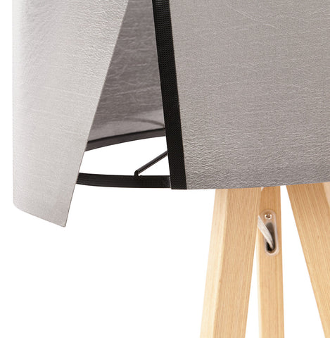 'SPRING MINI' table lamp on tripod with gray shade in Scandinavian style