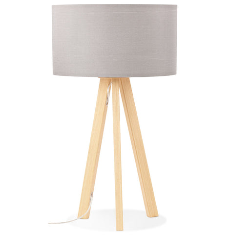 'SPRING MINI' table lamp on tripod with gray shade in Scandinavian style