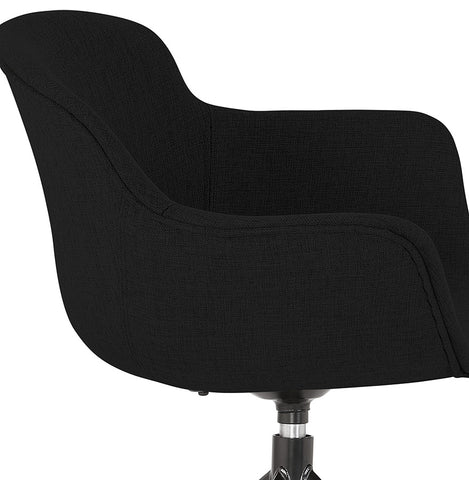 Design fauteuil 'SWAN' in zwarte stof