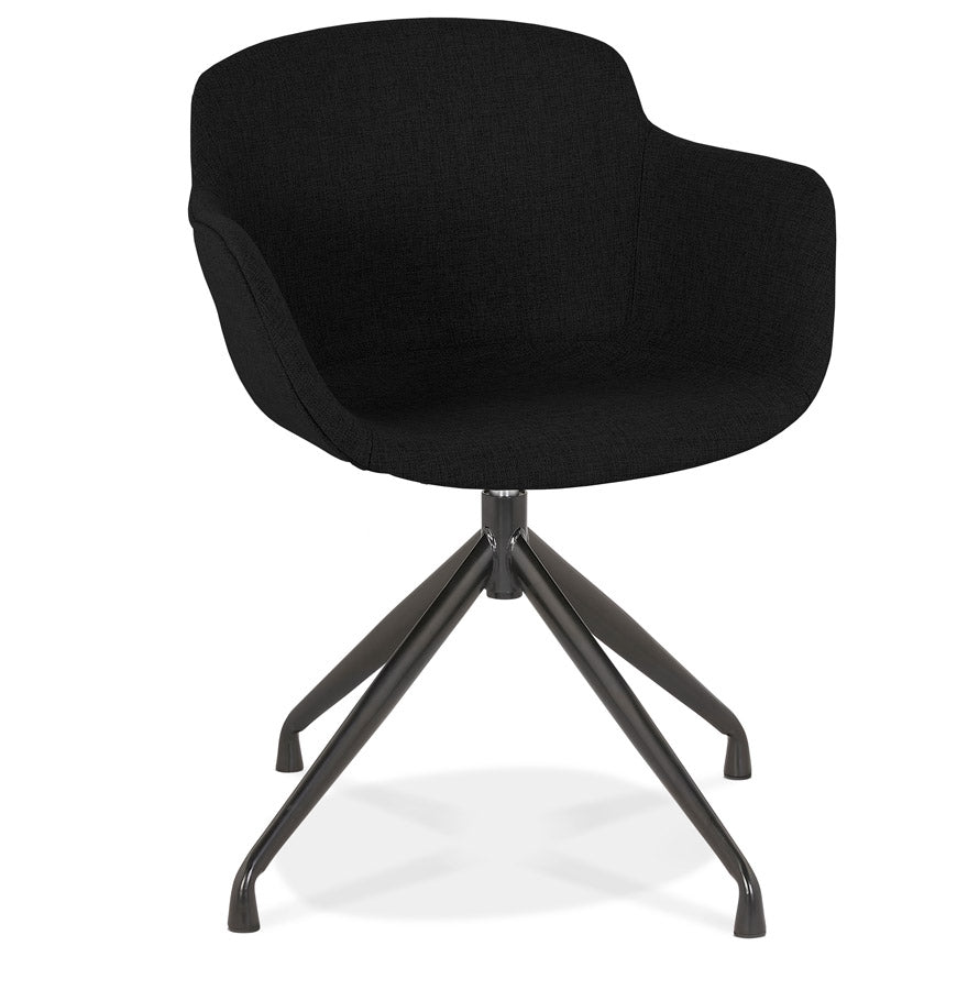 Design fauteuil 'SWAN' in zwarte stof