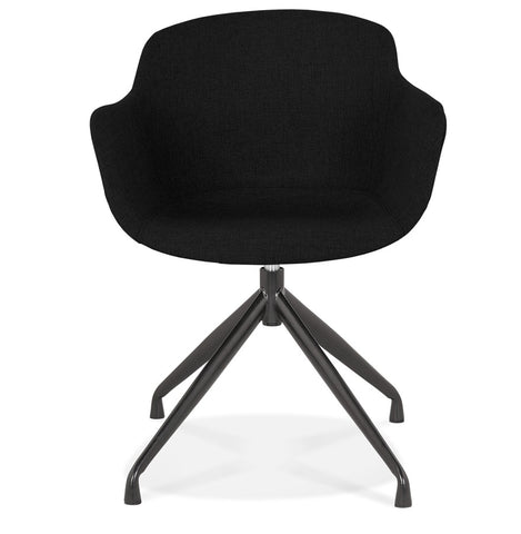 Design fauteuil 'SWAN' in zwarte stof