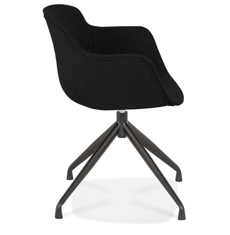 Design fauteuil 'SWAN' in zwarte stof