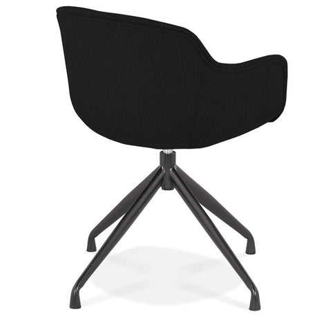 Design fauteuil 'SWAN' in zwarte stof