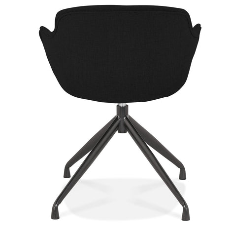 Design fauteuil 'SWAN' in zwarte stof