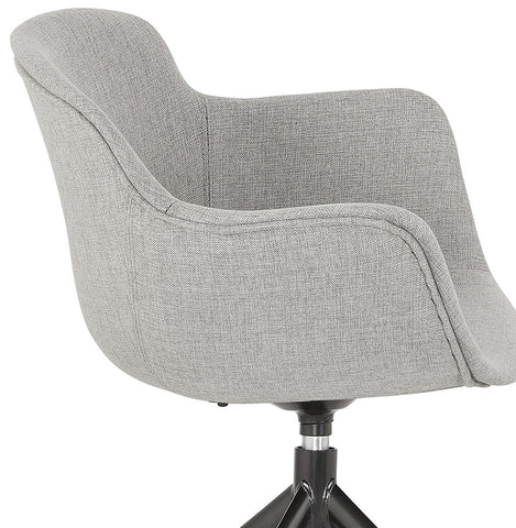 Design chair with armrests 'SWAN' in grey fabric