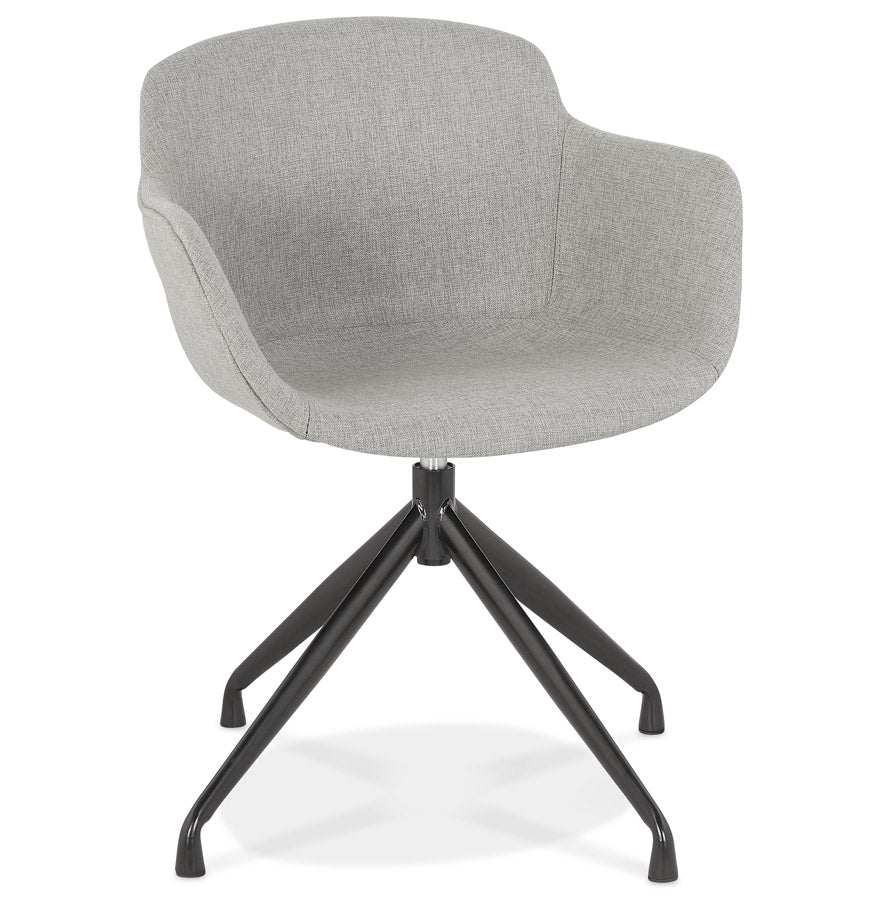 Design chair with armrests 'SWAN' in grey fabric