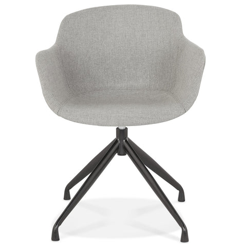 Design chair with armrests 'SWAN' in grey fabric