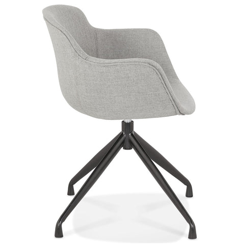 Design chair with armrests 'SWAN' in grey fabric