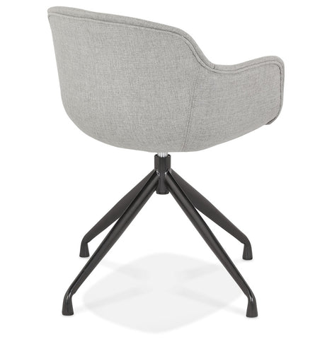 Design chair with armrests 'SWAN' in grey fabric