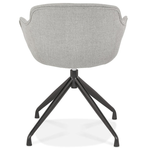 Design chair with armrests 'SWAN' in grey fabric