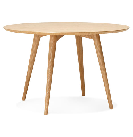 Natural wood round dining table 'SWEDY' in Scandinavian style - Ø 120 cm