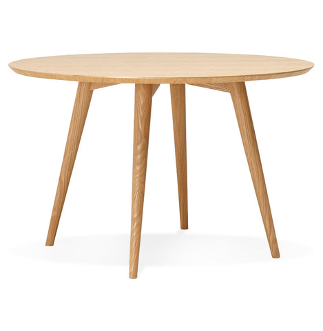 Natural wood round dining table 'SWEDY' in Scandinavian style - Ø 120 cm