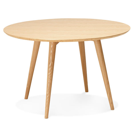 Natural wood round dining table 'SWEDY' in Scandinavian style - Ø 120 cm