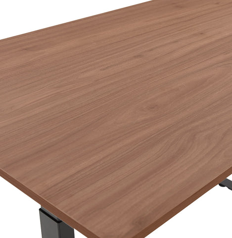 Black electric sit/stand desk 'TRONIK' with top in walnut finish - 140x70 cm