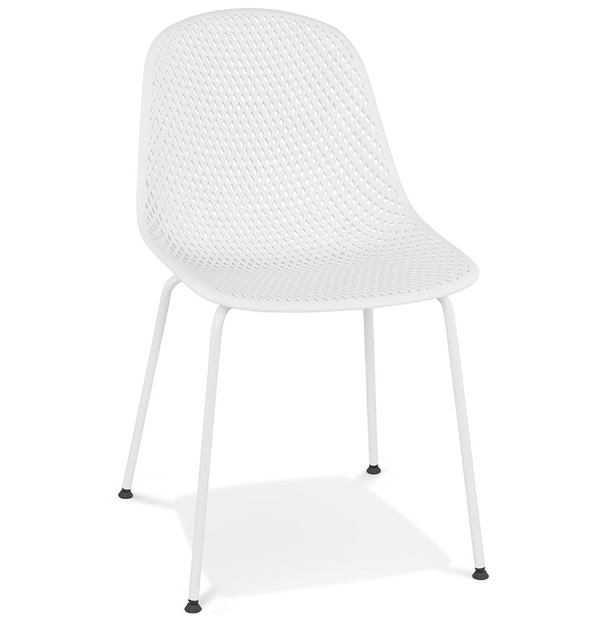 White perforated design chair 'VIKY' indoor/outdoor