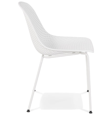 White perforated design chair 'VIKY' indoor/outdoor