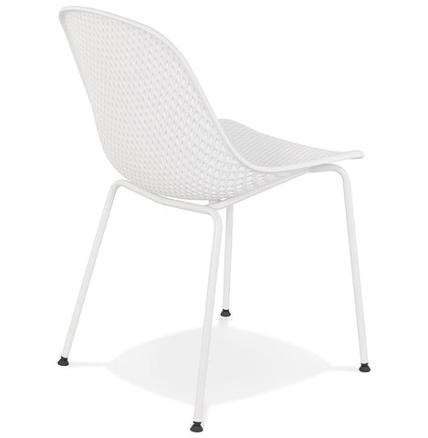 White perforated design chair 'VIKY' indoor/outdoor