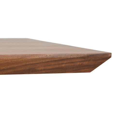 Design dining table 'WALABY' in wood with walnut finish and with white x-shaped central base - 200 x 100 cm