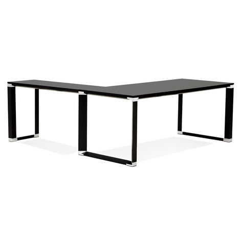 Large corner desk in black wood 'XLINE' (corner of your choice) - 200 cm