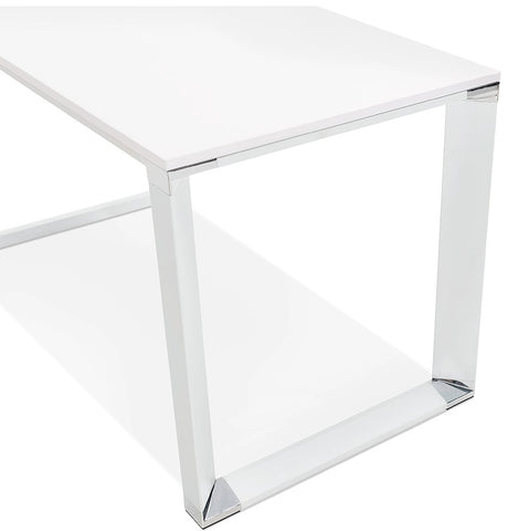 Large straight executive desk 'XLINE' in white wood - 200x100 cm