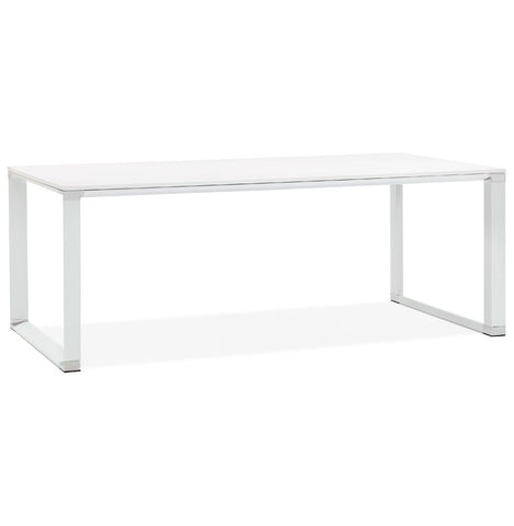 Large straight executive desk 'XLINE' in white wood - 200x100 cm