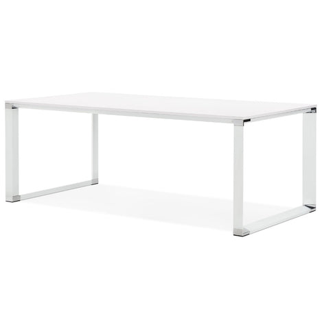 Large straight executive desk 'XLINE' in white wood - 200x100 cm