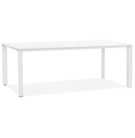 Meeting / dining table design 'XLINE' in white wood finish - 200x100 cm