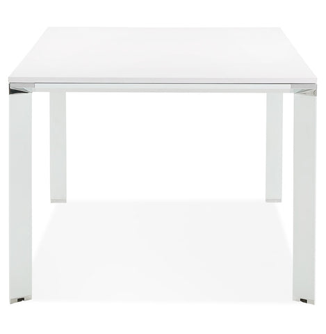 Meeting / dining table design 'XLINE' in white wood finish - 200x100 cm